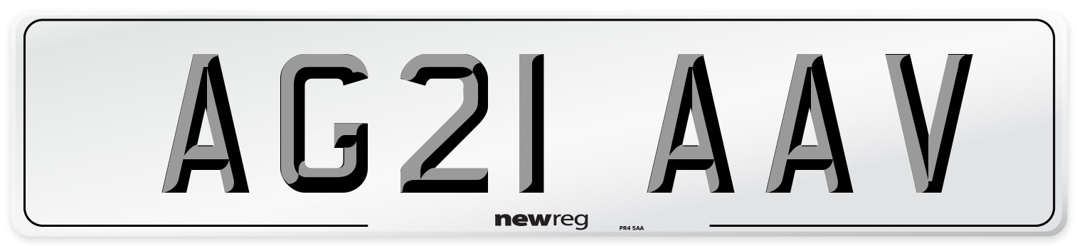 AG21 AAV Number Plate from New Reg